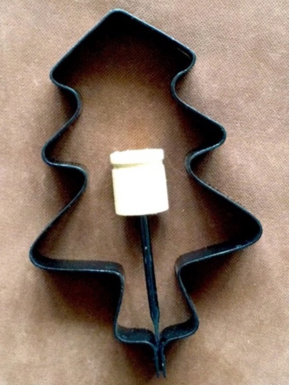 Christmas Tree Egg Pancake Mold Black Stainless Steel Folding Handle NWOT